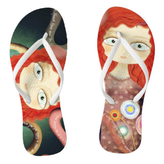 Art Doll Huge Eyes Flip Flops