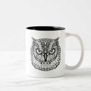 Art-Eagle-Eulen-Kopf Zweifarbige Tasse