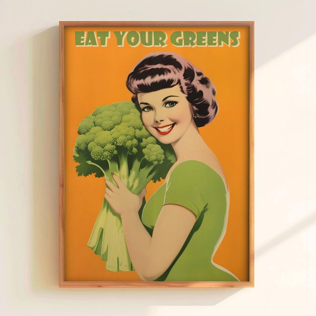 Art Eat Your Greens Poster Printable Funny Kitchen (Von Creator hochgeladen)