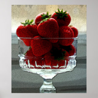 Art Effect Strawberry Still Life Poster