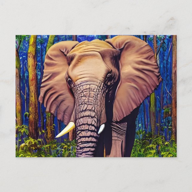 Art Elephant Animal Postkarte (Vorderseite)