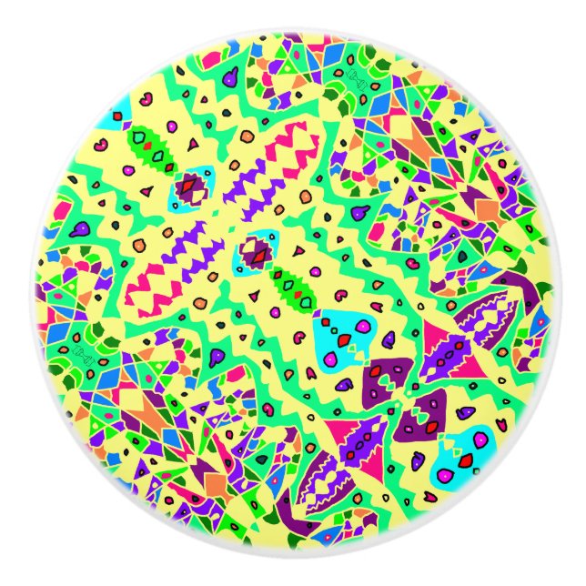 ART FANTASTIC MEHRFARBIG BITS IN PEICES KERAMIKKNAUF (Vorderseite)