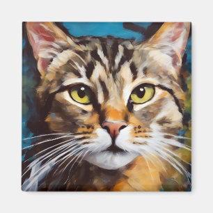 Art feline Tabby Katzenexpressionist Magnet