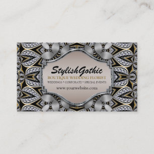 Art-Fusions-Silber-Schwarz-Goldbarock BizCards Visitenkarte