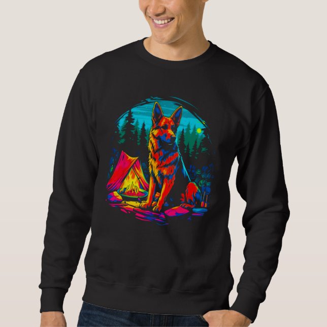 Art German Shepherd Dog Camping Sweatshirt (Vorderseite)
