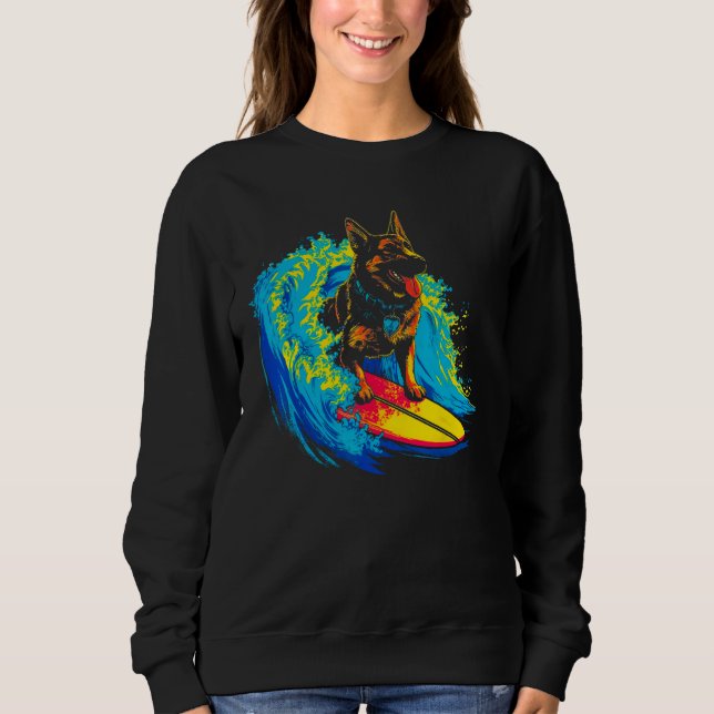 Art German Shepherd Dog Cool Surf Sweatshirt (Vorderseite)