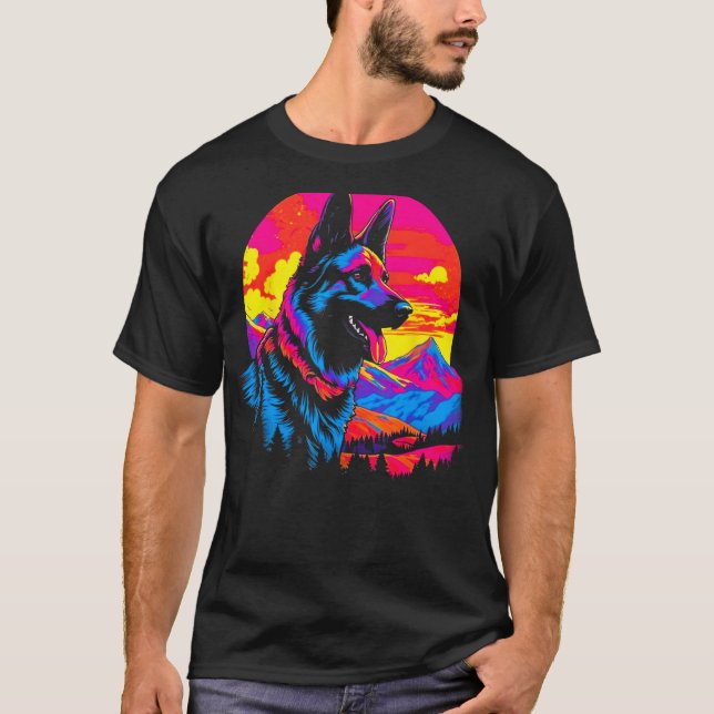 Art German Shepherd Dog Hike T-Shirt (Vorderseite)