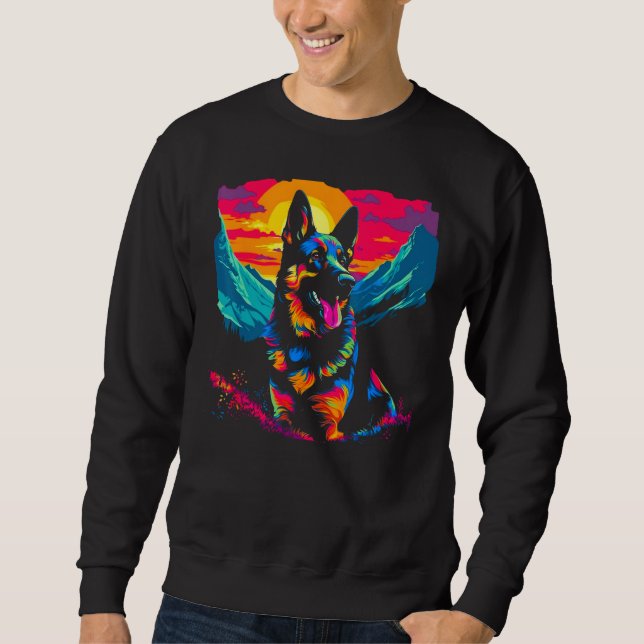 Art German Shepherd Dog Hiking Sweatshirt (Vorderseite)