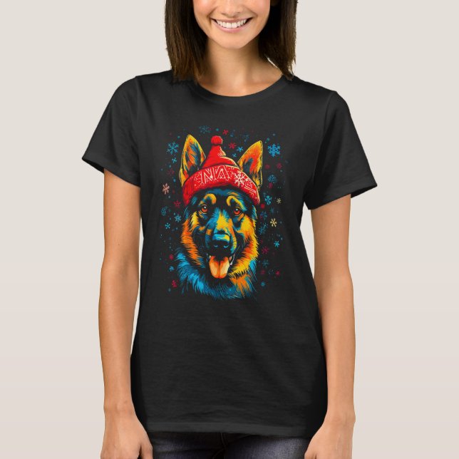 Art German Shepherd Dog Xmas T-Shirt (Vorderseite)