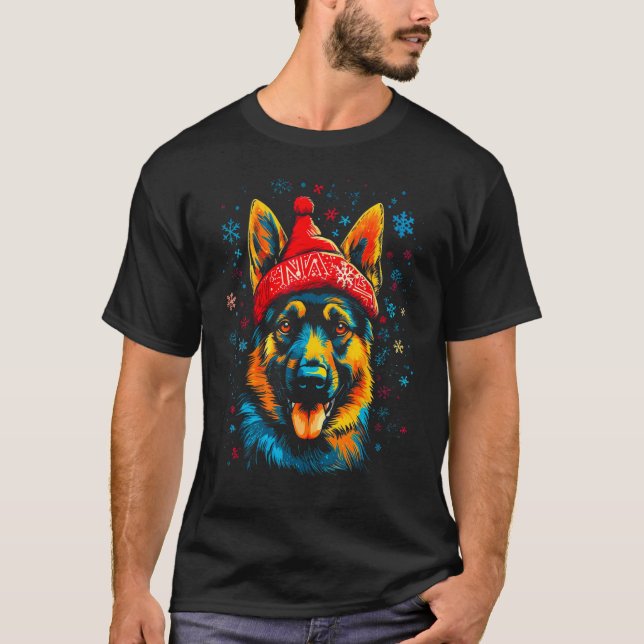 Art German Shepherd Dog Xmas T-Shirt (Vorderseite)