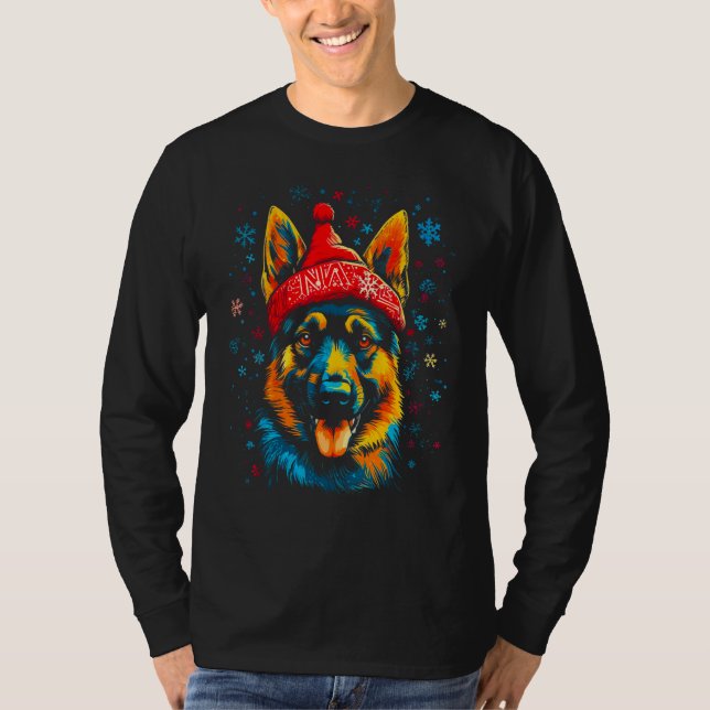 Art German Shepherd Dog Xmas T-Shirt (Vorderseite)