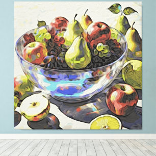 *~* Art Geschenk SC6 4 Obst Kristallschale Stillle Leinwanddruck