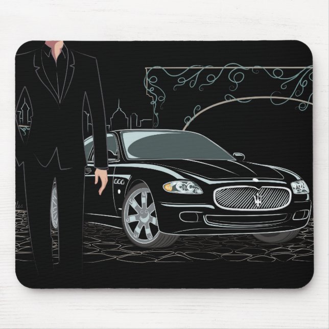 Art glattes schwarzes Mousepad (Vorne)