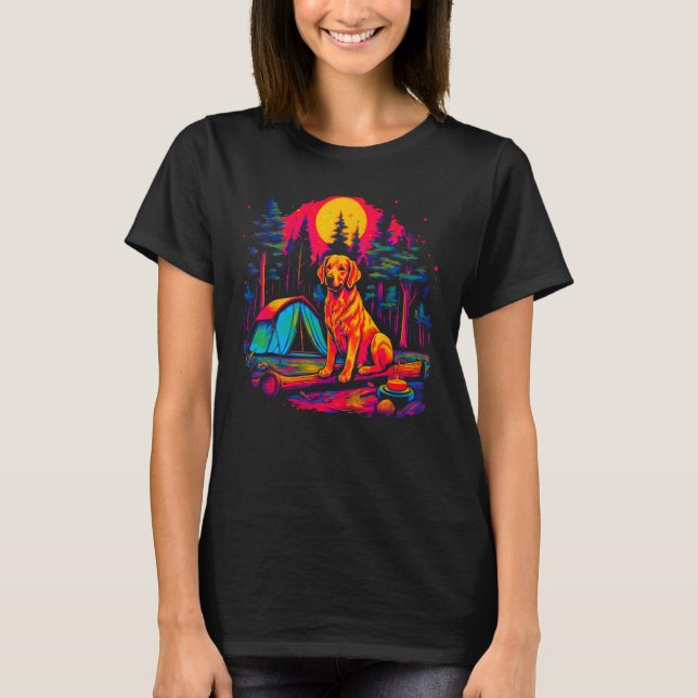 Art Golden Retriever Dog Camping T-Shirt (Vorderseite)