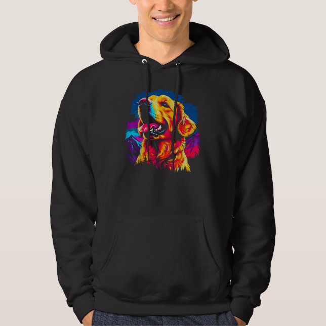 Art Golden Retriever Dog Hiking Hoodie (Vorderseite)