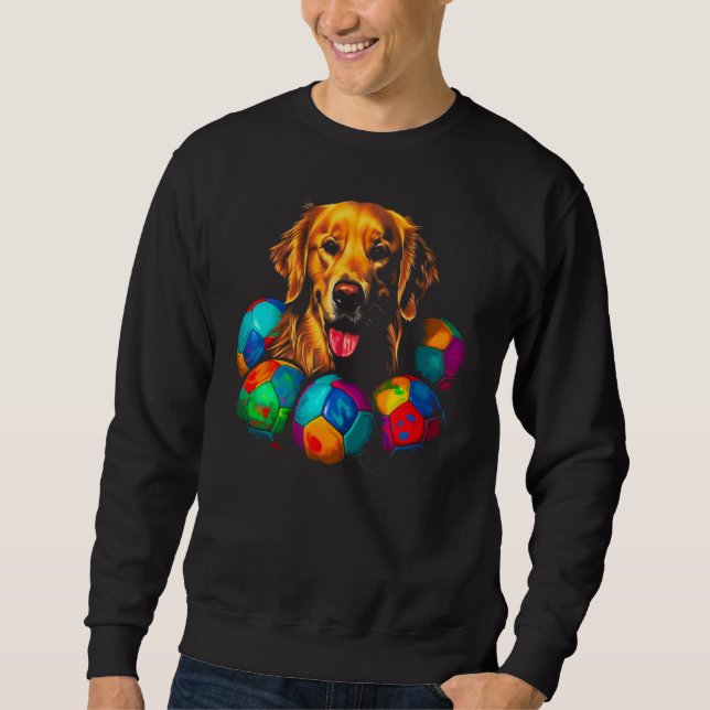 Art Golden Retriever Dog Soccer Sweatshirt (Vorderseite)