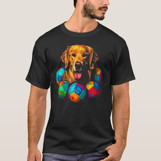 Art Golden Retriever Dog Soccer T-Shirt (Vorderseite)