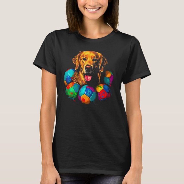 Art Golden Retriever Dog Soccer T-Shirt (Vorderseite)