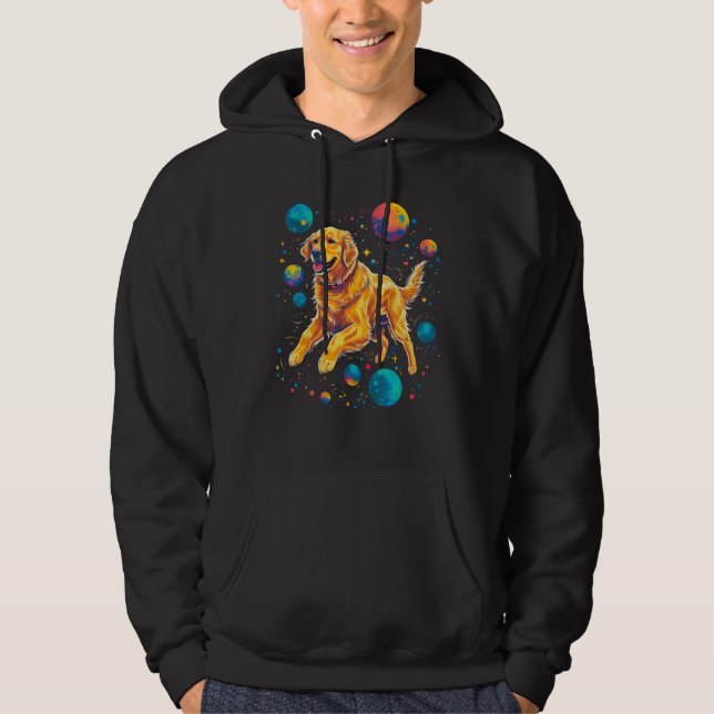 Art Golden Retriever Dog Universe Planet Hoodie (Vorderseite)