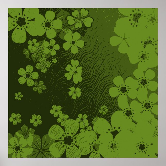 Art Green Blues Grunge Hintergrund Muster Poster (Vorne)
