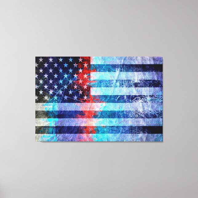 Art Grunge American Flag #6 Leinwanddruck (Vorderseite)