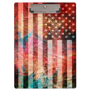 Art Grunge Amerikanische Flagge #6 Klemmbrett