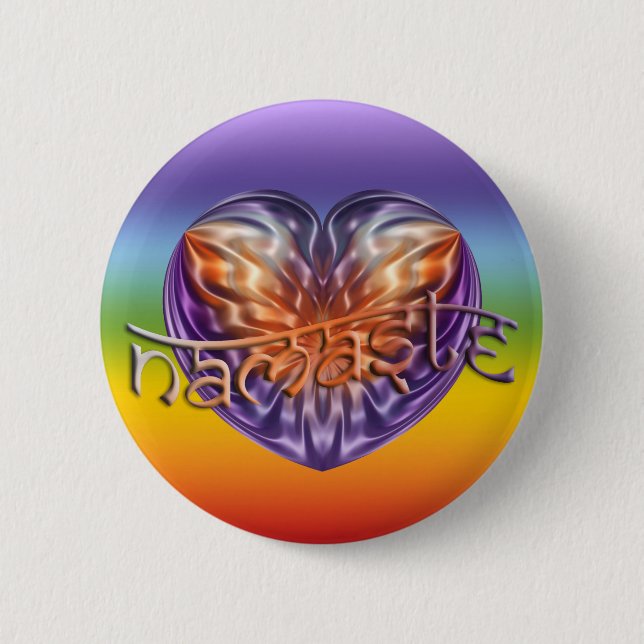 ART Heart NAMASTE | Farbe der Küken Button (Vorderseite)