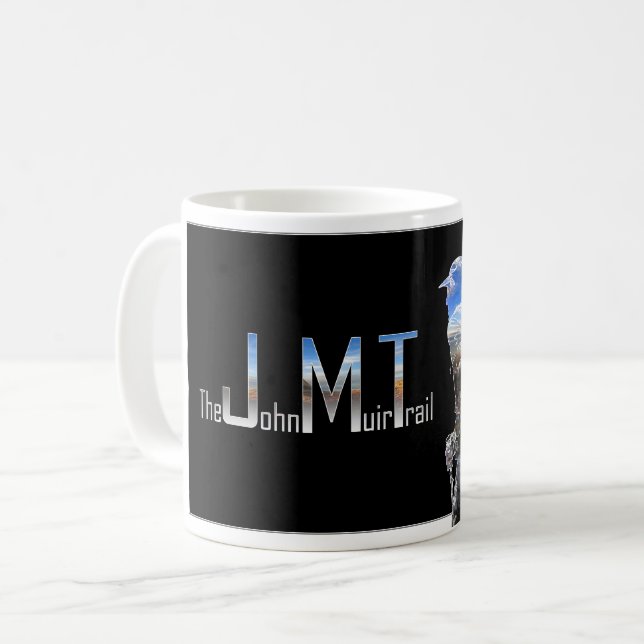 Art - Hiker Silhouette - John Muir Trail Text Kaffeetasse (Vorderseite Links)