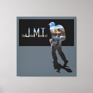 Art - Hiker Silhouette - John Muir Trail Text Leinwanddruck