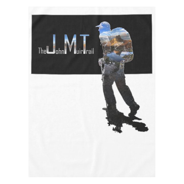 Art - Hiker Silhouette - John Muir Trail Text Tischdecke (Vorderseite)
