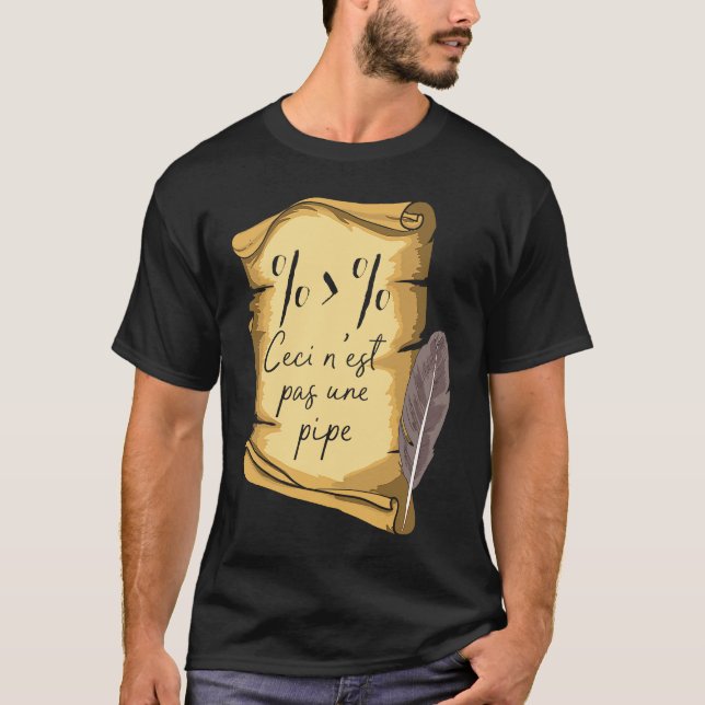 Art History Ceci n'est Pas Une Pipe Data Scientist T-Shirt (Vorderseite)