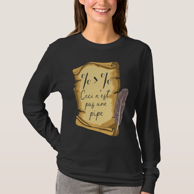 Art History Ceci n'est Pas Une Pipe Data Scientist T-Shirt (Vorderseite)