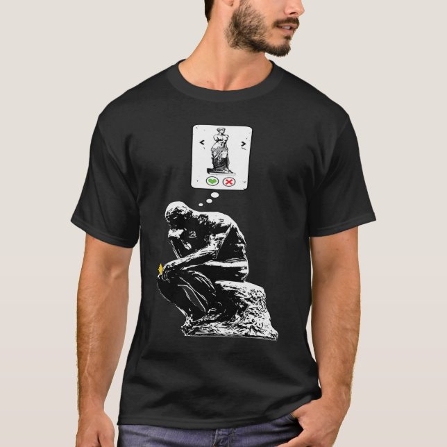 Art History Geek Rodin Thinker Statue Verabred App T-Shirt (Vorderseite)