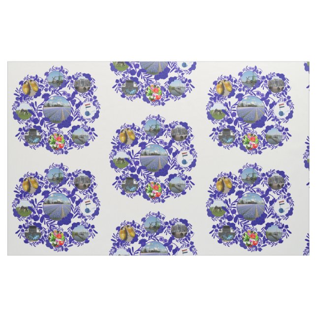 Art-Holland-Bild-Muster Delfts blaues Delftware Stoff (Fat Quarter (45,7 x 55,9 cm))