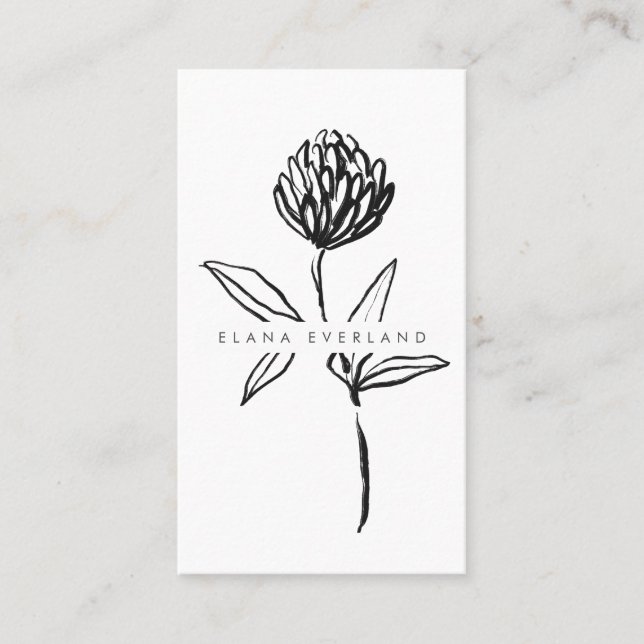 Art Ink Minimalistische Blume Botanisch Terminkarte (Vorderseite)
