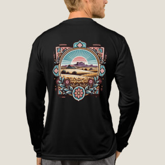 Art Inspiriert Sonnenuntergang Landschaft Long Sle Tri-Blend Shirt