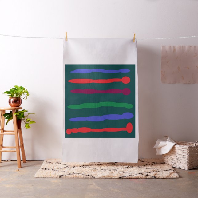 Art inspiriert tiefgrüne blaue Streifen Stoff (Beispiel)