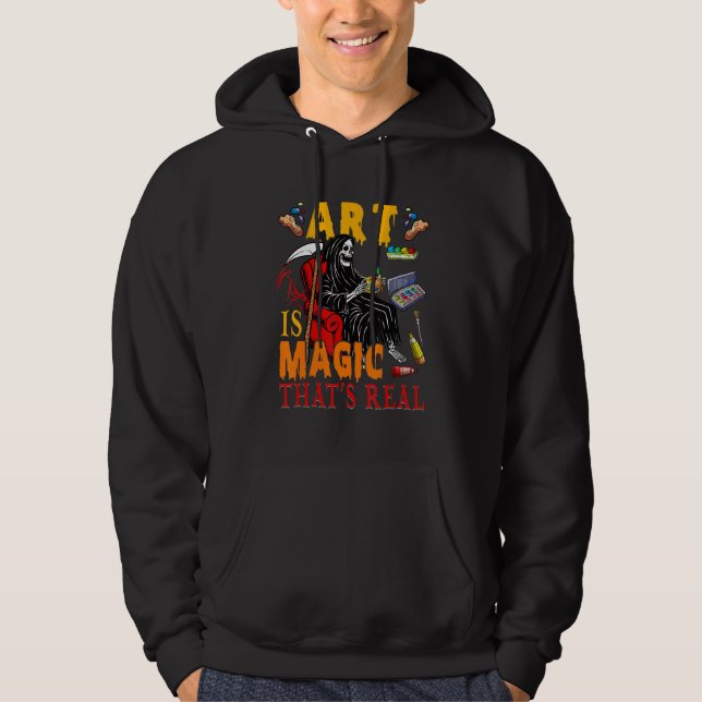 Art Is Magic That's Real The Death Skeleton Teache Hoodie (Vorderseite)