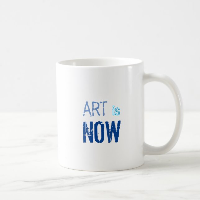 Art is Now Blue Concrete Phrase Kaffeetasse (Rechts)