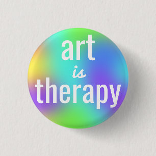 Art is Therapy Multicolor Button Button