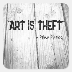 ART IST DAS Pablo Picasso Zitat Quadratischer Aufkleber