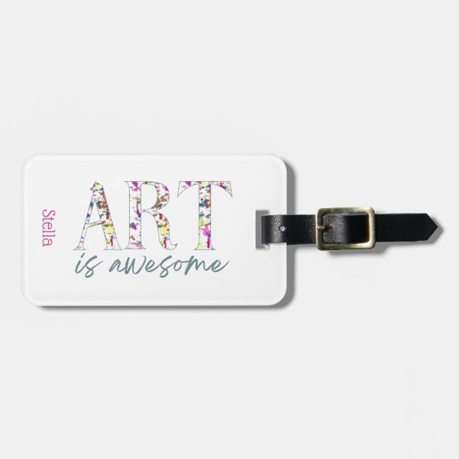 Art ist großartig personalisiert  gepäckanhänger (Vorderseite horizontal)