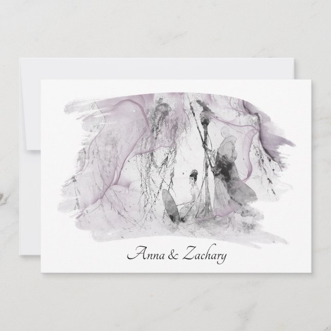 *~* Art Japanerin UAWG QR AR27 Hochzeit Einladung (Vorderseite)