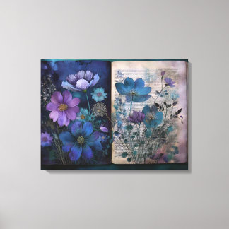 Art Journal-Seiten: Vintage Blues Leinwanddruck