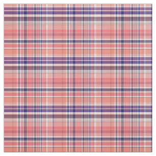 Art kariertes Sz3#2 lt-Coral Navy Wht Preppy Stoff