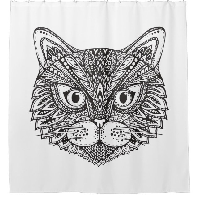 Art-Katze Duschvorhang (Vorderseite)