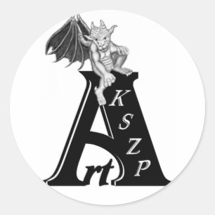 Art KSZP Logo mit Golem Gargoyle Runder Aufkleber