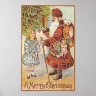 ART LEINWAND AUTHENTIC 1800er CHRISTMAS ART REPRO Poster