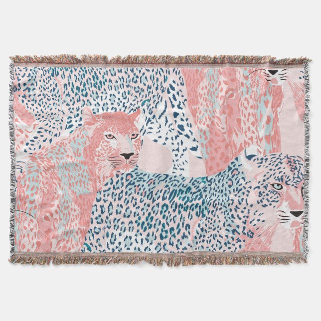 Art Leopard Abstraktes Tiermuster Decke (Vorderseite)