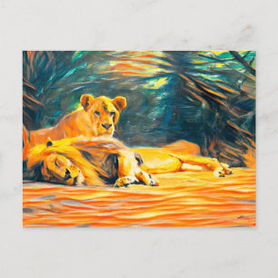 Art-Lion-Malerei Postkarte